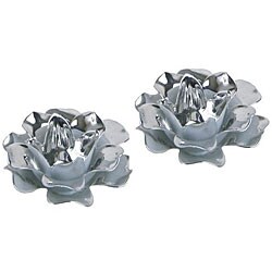 Glass Rose Votive Holders (Set of 2)