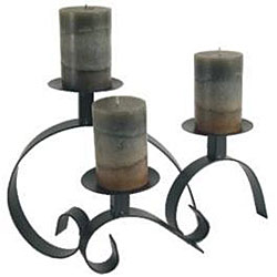 Curly Triple Iron Candle Holder