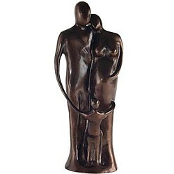 Aluminum 'Family with Pregnant Mom' Sculpture