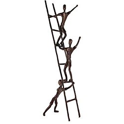 Aluminum 'Children Climbing on Ladder' Sculpture