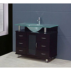 Contemporary Bathroom Vanity Set with Frosted Top