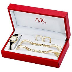Anne Klein Women's Goldtone Crystal Watch Gift Box
