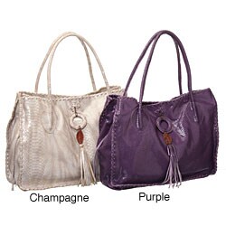 Carla Mancini Leather Snakeskin-embossed Tote