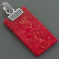 Sterling Silver Red Sea Coral Pendant (Indonesia)
