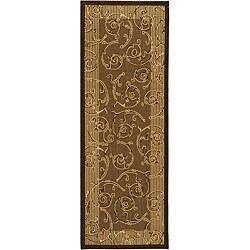 Indoor/ Outdoor Oasis Brown/ Natural Runner (2'4 x 6'7)