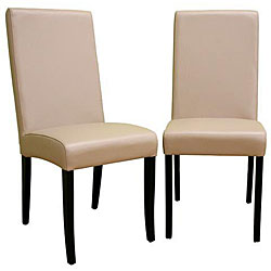 Rowland Beige Bi-cast Leather Dining Chairs (Set of 2)