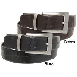Joseph Abboud Men's Croc Stamped Reversible Belt