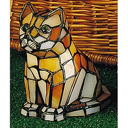 Tiffany-style Cat Accent Lamp