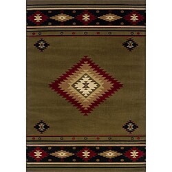 Green/ Black Rug (1'10 x 7'6)