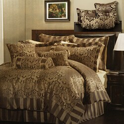 Allison Chocolate/ Gold 9-piece Comforter Set
