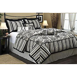 Charo 7-piece Deluxe Chenille Queen Comforter Set