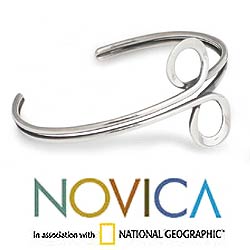 Sterling Silver 'Infinite' Cuff Bracelet (Thailand)