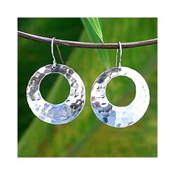 Sterling Silver 'Halo' Dangle Earrings (Thailand)