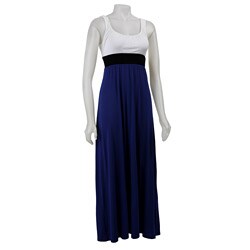 Necessary Objects Junior's Knit Colorblock Maxi Dress