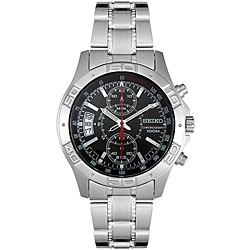 Seiko Men's Chronograph Stainless Steel Black Watch