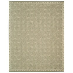 Martha Stewart Pinwheel Riverbed Sage Wool Rug (8'10 x 11'6)