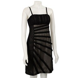 FINAL SALE Max & Cleo Women's Black Mesh Sunburst Dress