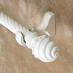 Cassidy West 4-foot Whitewash Twisted Curtain Rod Set