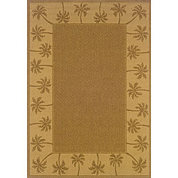 Laguna Indoor/ Outdoor Beige Floral Rug (2'5 x 4'5)