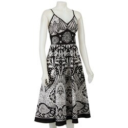 Magic Women's Black/ White Spagetti Strap Sundress
