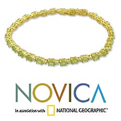 Gold Vermeil 'Golden Twilight' Peridot Bracelet (India)
