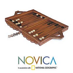 Wood 'Meditation' Backgammon Set (Indonesia)