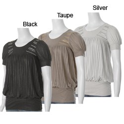 Everyday Junior's Shimmering High-waist Pleated Top