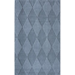 Handmade Alexa Neutrals and Textures Diamonds Slate Wool Rug (5' x 8')