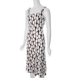 Adi Designs Women's Brown/ White High-waist Maxi Dress