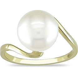 14k Yellow Gold FW Button Pearl Ring (9-9.5 mm)