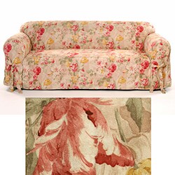 Autumn Print Floral Faux Suede Chair Slipcover