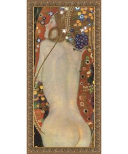 Gustav Klimt 'Sea Serpents IV' Gold Foil Framed Art Print