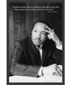 'Martin Luther King Jr. - Darkness' Framed Textured Art