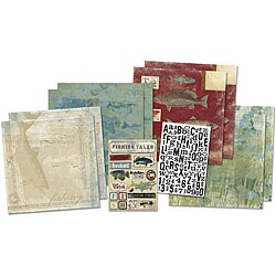 Karen Foster 12x12-inch Fishing/ Fish Scrapbook Story Page Kit 