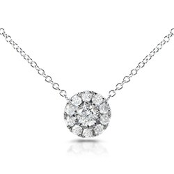 14k White Gold 1/3ct TDW Round Diamond Necklace (H-I, I1-I2)