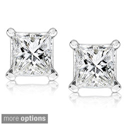 14k Gold 1/2ct TDW Princess-cut Diamond Stud Earrings (G-H, SI1-SI2)