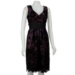 R&M Richards Women's Flocked Taffeta Dress