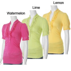 Adriana Junior's Ruffled Empire Waist Knit Top