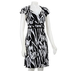 Cocomo Women's Black and White V-neck Dress