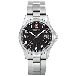 Swiss Military Men's Black Conquest Steel Watch