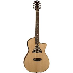 Luna Trinity Natural Parlor Cutaway Acoustic /Electric Guitar