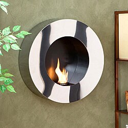 Round Stainless Steel Wall-mount Fireplace