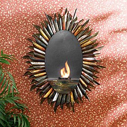 Spiral Sunburst Wall-mounted Gel Fuel Sconce