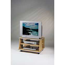 Oak/ Silver TV Stand