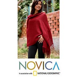 Alpaca Wool 'Fire' Shawl (Peru)