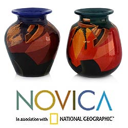 Set of 2 'Time Out' Ceramic Vases (Peru)