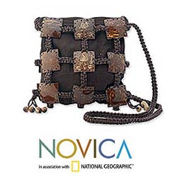 Coconut Shell 'Earth Roses' Shoulder Bag (Thailand)