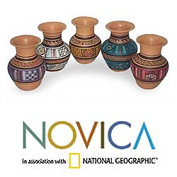 Set of Five 'Ancestral Visions' Cuzco Vases (Peru)