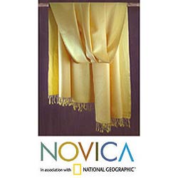 Pashmina 'Yellow Fanfare' Shawl (India)