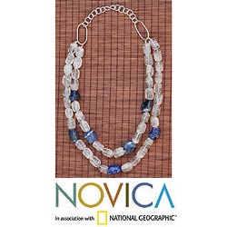 Quartz and Sodalite 'Ocean Waves' Necklace (Brazil)